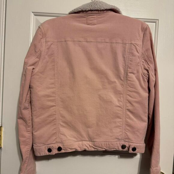 Harper Heritage Womens Soft Pastel Power Pink Denim Sherpa Jacket Gilmore Girls - Picture 2 of 5